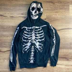 Hot-topic Skeleton zip-up hoodie with pockets Adult small